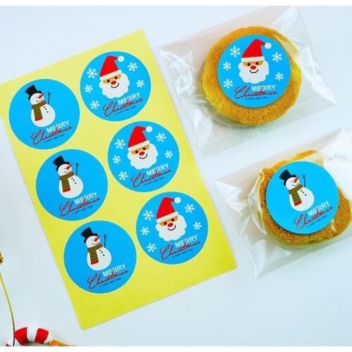 60pcs Merry Christmas Santa Claus Decorative Stickers Adhesive Stickers DIY Decoration Diary stickers Label sealing stickers