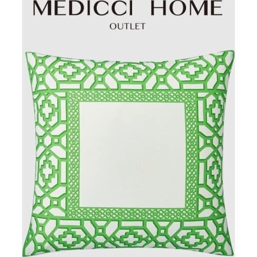 Medicci Home Brand New Cushion Covers Shells Accent Green Geometric Pattern Print Luxe Couch Sofa Pillow Case Quaint And Elegant