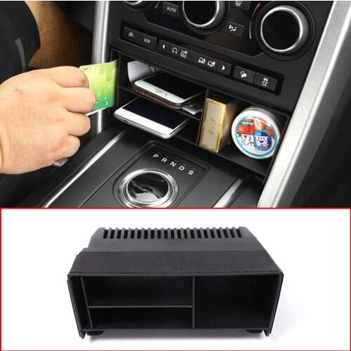Black ABS Plastic Center Console Multi-Function Storage Box Phone Tray For Land Rover Discovery Sports 2015-2019 Car Accessories