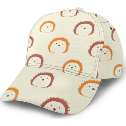 CINESSD Cute Hedgehog On Cream Background Outdoor Sport Caps Baseball Hat Men Women Visor Cap Baseball Cap Street Hip Hop Caps