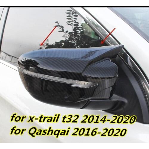Decorative accessories Carbon Fiber Pattern Car Rearview Mirror Cover Car for x-trail t32 2014-2020/Qashqai 2016-2020