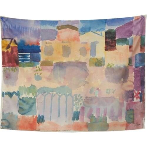 Garden in St Germain European Quarter Near Tunis by Paul Klee 1914 Swiss Watercolor Painting This Work Tapestry Home Decor