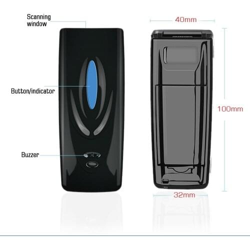 IP42 Bluetooth mini wireless portable 2D Barcode Scanner With Memory HM5