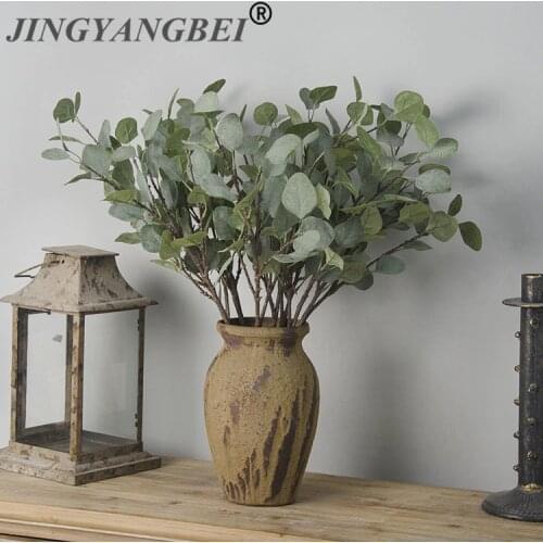 Artificial Plastic plant Eucalyptus leaves Branch Money grass home decorative fake flowers Indoor potted decoration