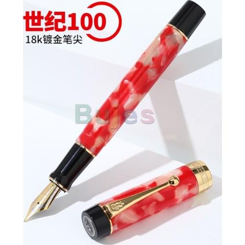 Jinhao 100 Centennial Resin Fountain Pen 0.5mm 18K Gold-plated Nib with Converter Golden Clip Business Office Calligraphy Pen