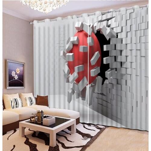 Creative Home Decoration Curtains Blackout white Curtain For The Bedroom Living room Photo Wall Curtains 3D
