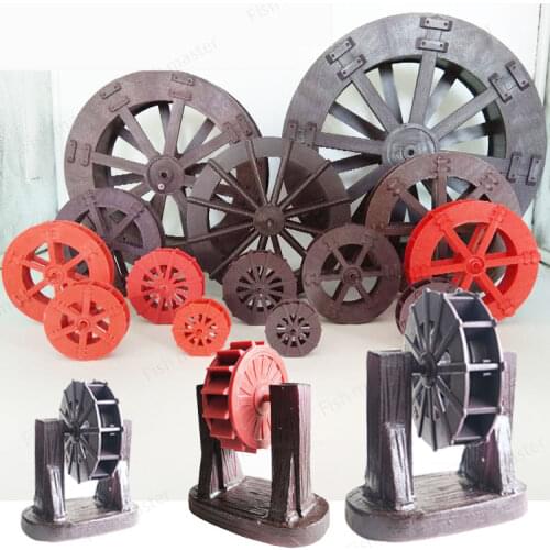 Landscape pool Fengshui wheel waterwheel ornaments water fish pond rockery waterwheel wooden anticorrosive wood rockery fountain