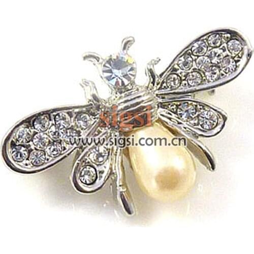 Metal insect brooch wholesale metal beetle insect acrylic rhinestone animal brooch pin for party
