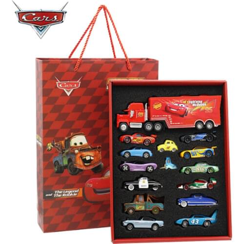 Disney 1:55 Pixar Cars 3 Metal Diecast Lightning Mcqueen Car Model Toy Gift Set Jackson Mack Uncle Truck Boy Birthday Gifts Toys