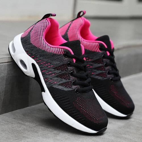 Fashion Women Lightweight Sneakers Outdoor Sports Breathable Mesh Comfort Running Shoes Air Cushion Lace Up