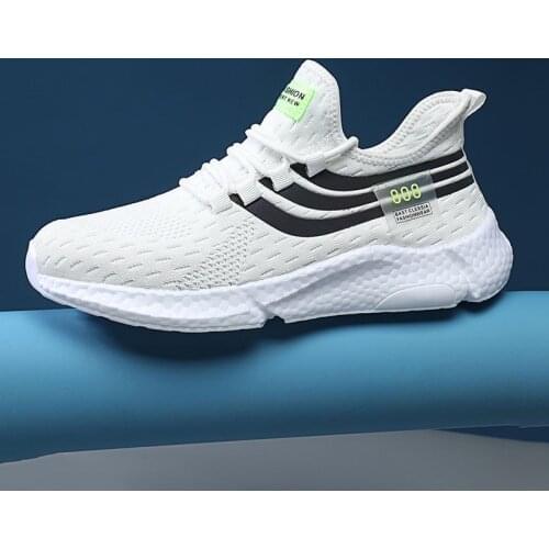 Men sneaker shoes casual outdoor sports fashion summer breathable white large size mesh elastic running light shoes