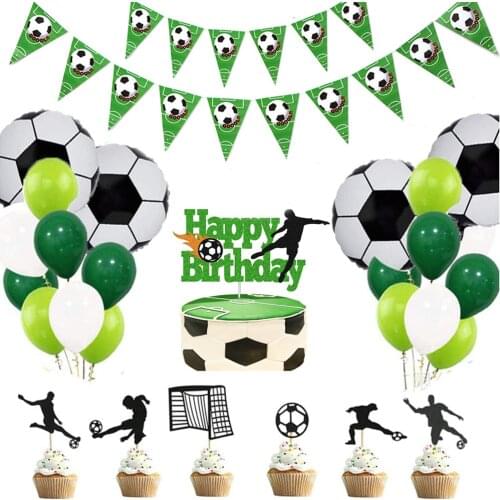 Soccer football diy theme disposable tablecloth for kids Football theme birthday party tableware cake plate decor supplies
