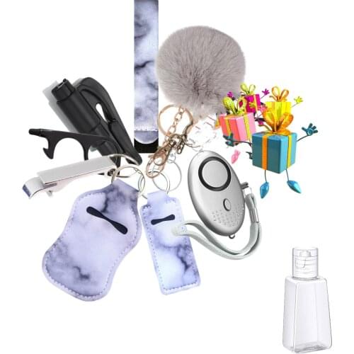 Wholesale Self Defense Alarm Wristlet Keychain Beauty Lipstick Box Portable Hand Sanitizer Holder Safety for Women Child Elder