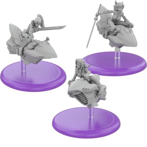40mm Base , Resin Model Figure GK ,Four people and three ships , Unassembled and unpainted kit
