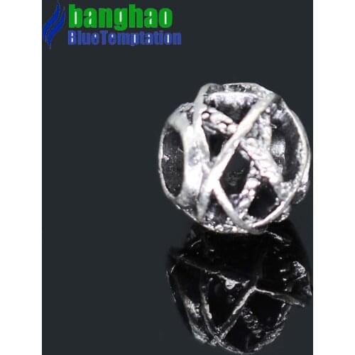 Plata de ley Charms Hollow Beads With Enamel Heart Shape Dangle Pendant DIY Jewelry Bracelet ZAB247