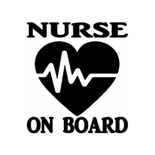 Dawasaru Nurse on Board Warning Car Stickers Waterproof Personalized Decals Motorcycle Auto Decoration PVC,15cm*14cm