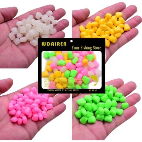 50 or 100Pcs/Lot Fishing Corn Floating Boilies Flavoured Soft Lure Grass Carp Bait Silicone Soft Plastic Baits Artificial Lures