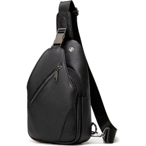 Luxury Brand Messenger Bag cow Leather Men Chest Bag Vintage Crossbody Shoulder Bag Mens Business Sling Bags Male Chest Pack