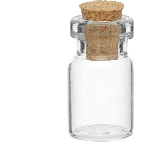 Glass Bottle 20PCs Tie Plug Tiny Glass Charms Pendants Mini Handmade Vials Bottles Jewelry Vial Potion 26.5mm x13.5mm (1.8ML)
