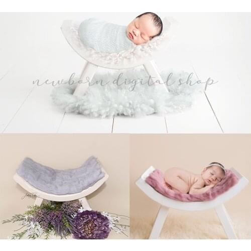 2021 Newborn Photography Props Do Old Solid Wood Sofa Semi-round Stool Photo Studio Children Props Crescent Stool Posing Props