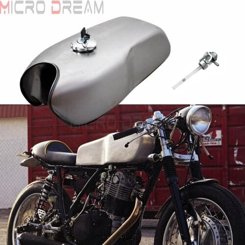 2.4 Gallon Cafe Racer Custom Fuel Tank w/ Gas Cap for Yamaha XVS SR XS Honda CB Suzuki GS BMW 250 450 650 1100 9L Vintage Tank