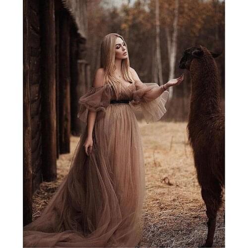 Tuff Motherhood Evening gown Long session Dress LongTrain Pregnancy Family Photo Shoot Baby Shower Robe De