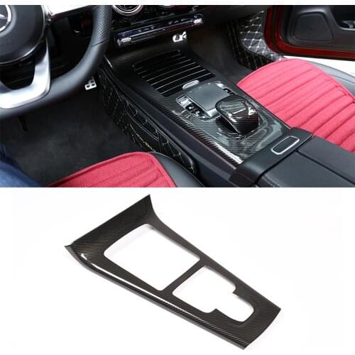 Carbon Fiber Style ABS Plastic Stickers Car Center Console Protection Frame Trim for Mercedes Benz A Class W177 2019 Accessories