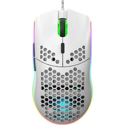 USB Gaming Mouse RGB Backlight Wired Computer Mice Honeycomb Hollow Design Ergonomic Wired Mouse 6400 DPI for PC Laptop Gamer