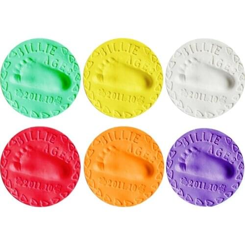 Baby Care Air Drying Soft Clay Baby Handprint Footprint Imprint Kit Casting Parent-child Hand Inkpad Fingerprint
