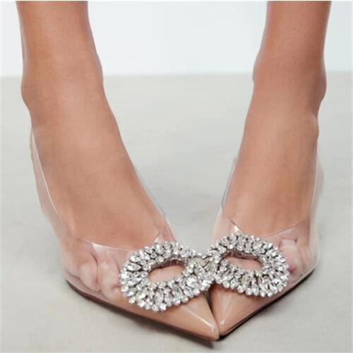 ZAR 2021 Summer New Fashion Square Toe High Heels Sexy Outer Wear Transparent Muller Lazy Sandals And Slippers Women Luxury