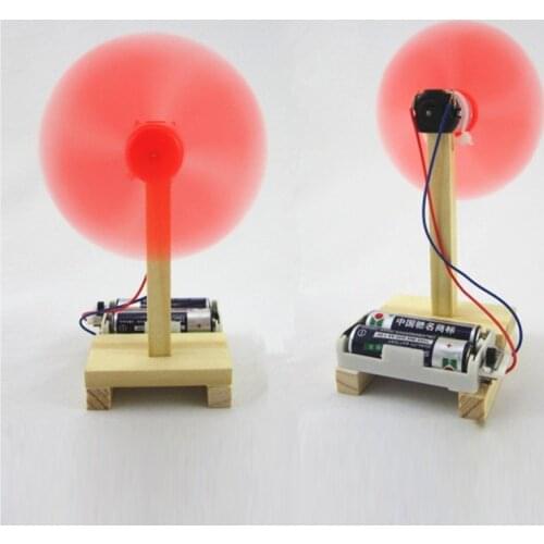 1Pcs DIY Child Technology Gizmo Physical Science Experiment Intellectual Assembly Electric Fan Brain Game Puzzles Toys