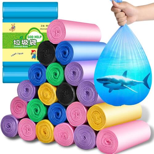 1 Rolls of 30 Pack Portable Household Garbage Bag Thickened Environmentally Kitchen Garbage Bag Color Disposable Garbage Bags