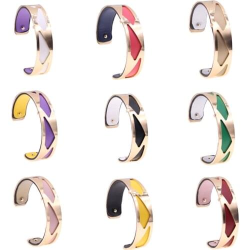 15MM Interchangeable Reversible Bracelet Bangles with Gold Color Tresse Cuff Bangles Bracelet Argent Femme Bijoux 2020