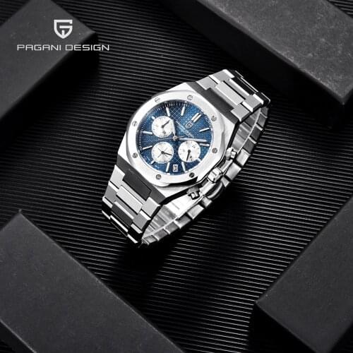 2021 Pagani Design Men' Leisure Fashion Quartz Timing Watch Stainless Steel Waterproof Calendar Luminous Watch Relogio Masculino