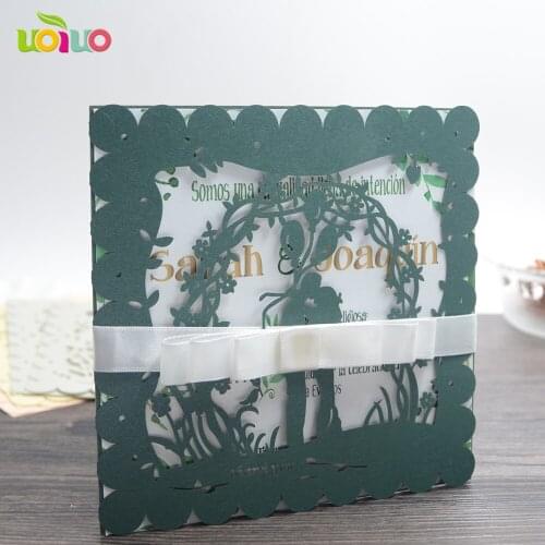 Free shipping 50set inc73 Bride & Groom Laser Cut Wedding Invitations Card Personalized Custom & Envelope & Seals Event & Party