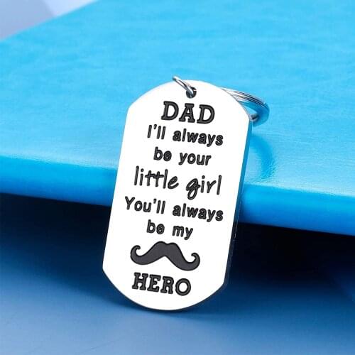 Dad Keychain Gift for Father Dad Daddy Papa Stepdad Father in Law Fathers Day Gift Birthday Present from Daughter to Dad Him