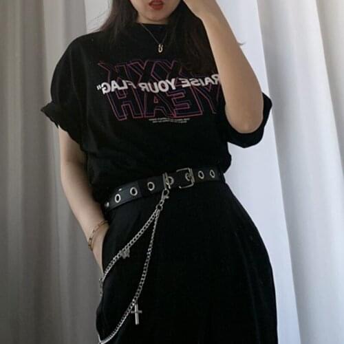 Gothic Punk Pants Jeans Waist Chain with Cross Butterfly Pendant Jewelry Belt