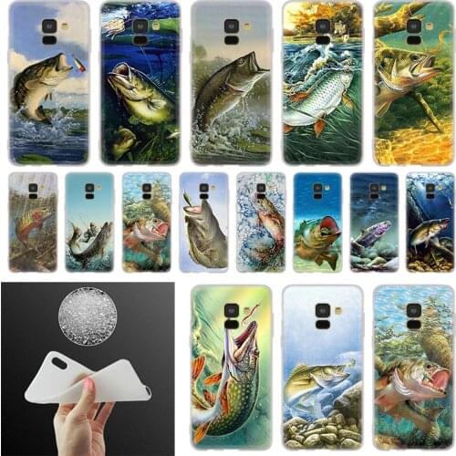 Fishing Gear Fish Patterned Phone Case For Samsung Galaxy A10 A20 A30 A40 A50 A60 A70 A6 A8 Plus A7 A9 2018 A3 A5 2017 Cover