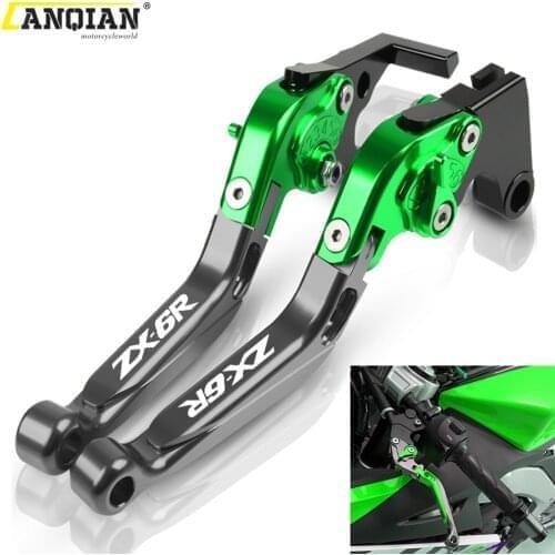 For Kawasaki ZX6R 2000 2001 2002 2003 2004 Motorcycle CNC Adjustable Extendable Foldable Brake Clutch Levers ZX-6R