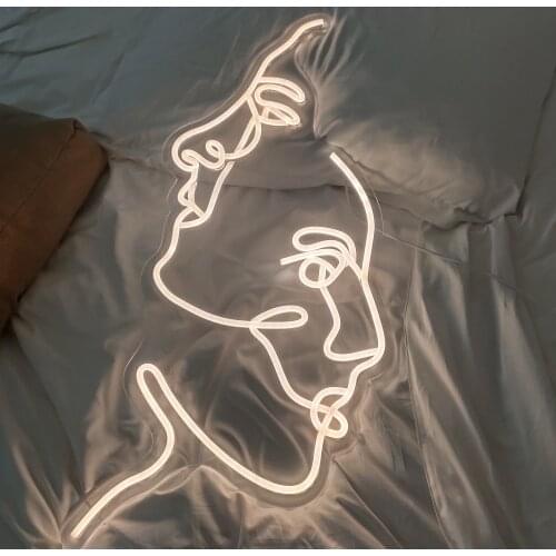 Two Face Neon Sign Led Light Home Decor, Custom Neon Sign, Decoration Hand Crafted Wall Hangings Wall Decor, Housewarming Gift