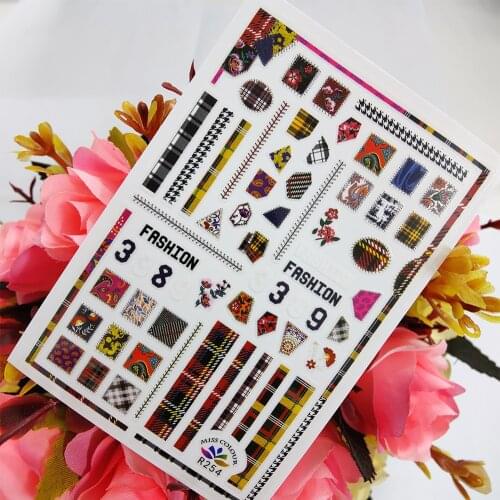 Geometric Square Line Stripe 3D Stickers for Nails Decoraciones Manicure Design Art Sticker Self Adhesive Sliders foil on Nails