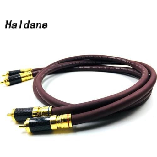 Haldane Pair HIFI 2RCA Male Cable RCA Reference Interconnect Audio Cable Gold plated PLUG for TARA Labs Prism OMNI 2 Wire