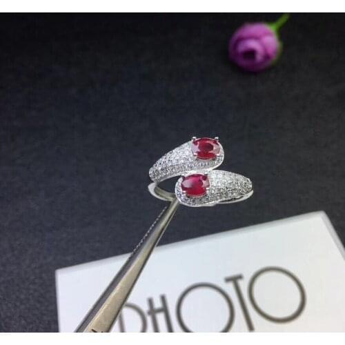 New shop promotion natural ruby lady ring color good 925 Silver Mosaic explosion recommended