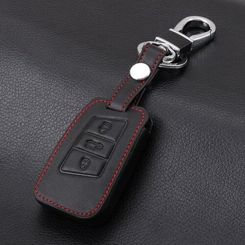 Leather Protection Car Key Case Auto Remote Key Cover Shell For Volkswagen VW 2016 2017 Passat B8 Skoda Superb A7 Car Accessori
