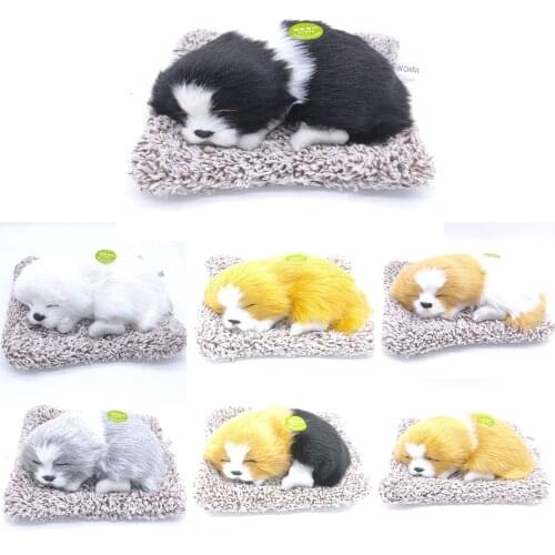 Cute simulation animal Labrador doll plush sleeping dog barking childrens toy car decoration deodorizes and purifies the air