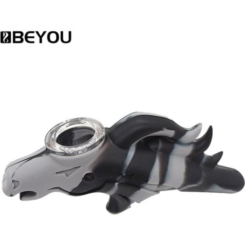 Mini Smoke Pipe Food Grade Silicone Pipes Hand Cigarette Smoking Accessories Herbal Tobacco Holder with Glass Bowl Unbreakable