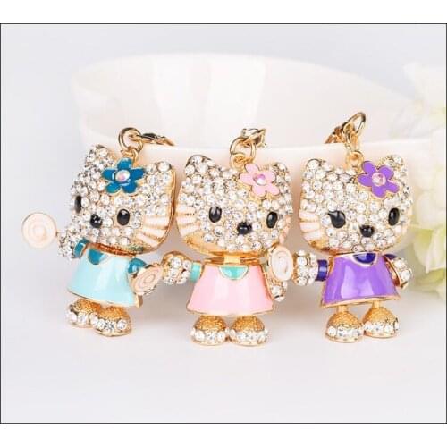 Fashion Creative Kitty KeyChain Girls Bag Ornaments Car Exquisite Gift Birthday Gift Party Favors Brand New