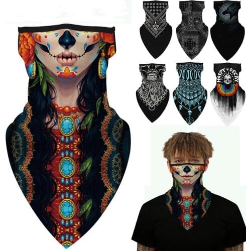 Unisex Fashion Funny Face Cover Cycling Balaclava Scarf Winter Neck Warm Outdoor Sport Earloop Headband Windproof Scarf Wrap