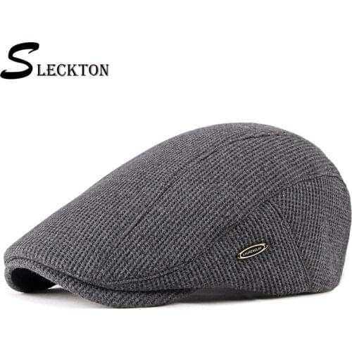 SLECKTON High Quality Newsboy Caps Casual Mens Berets Fashion Autumn Winter Hats for Men Breathable Flat Cap Adjustable Dad Hats