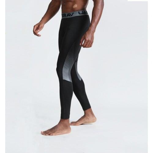 Men Sports Running Pants High Elastic Quick Dry Fitness Striped Skinny Leggings Male Compression Soft Basketball Pants